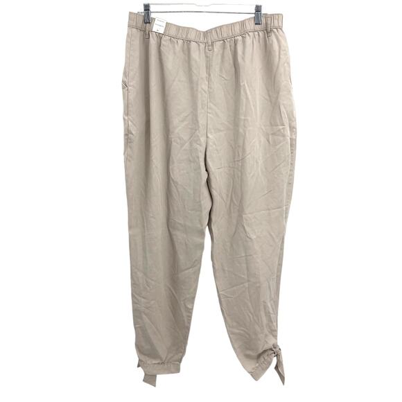 Abercrombie Fitch Tan Khaki Classic Ankle Tie Ultra High Rise Pants XL Long New - Picture 5 of 10